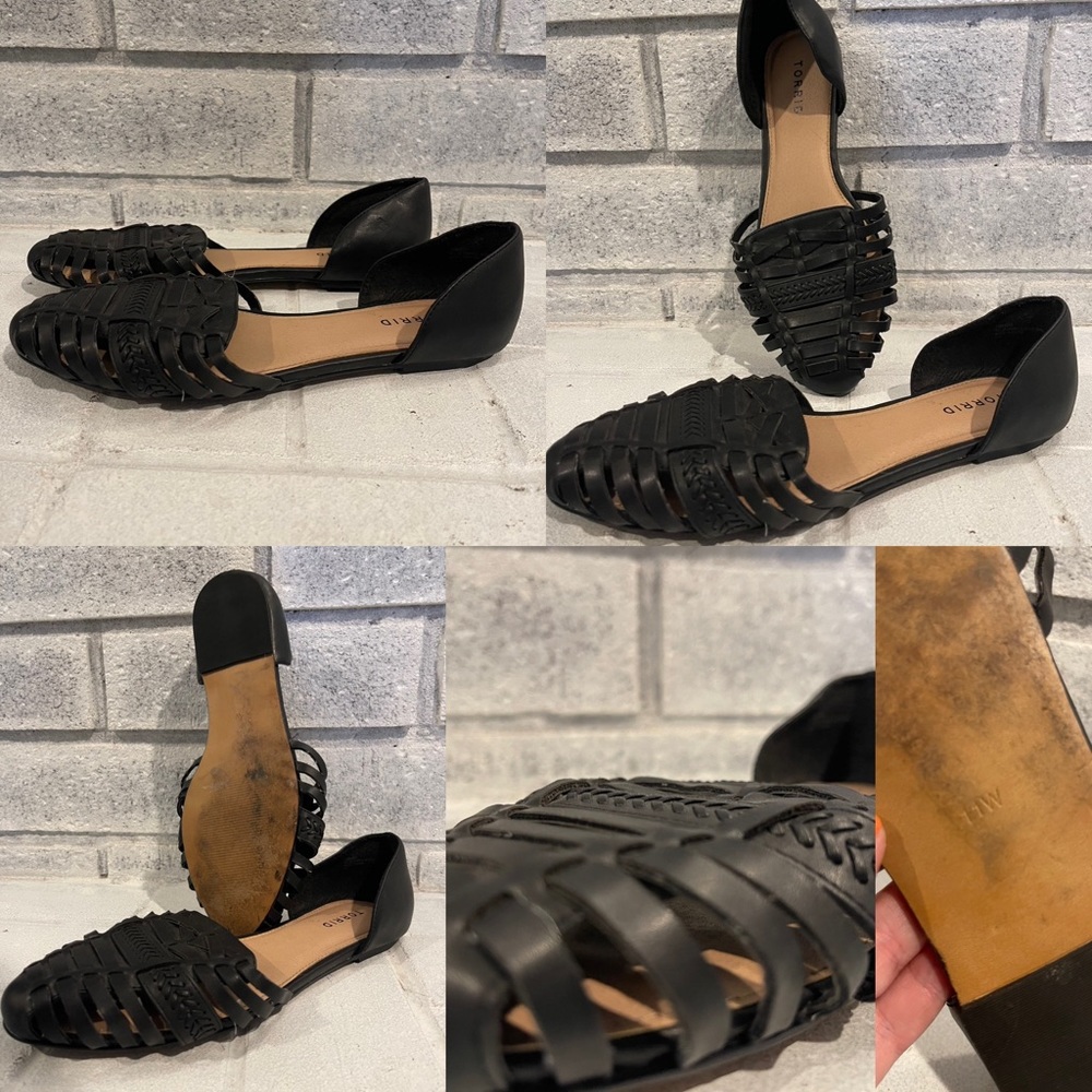 Size 11 Torrid Leather Woven Flats with braided detail!
